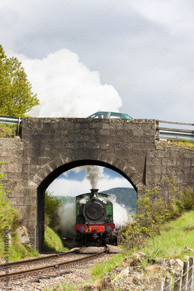 Wall mural steam train, strathspey railway, highlands, scotland