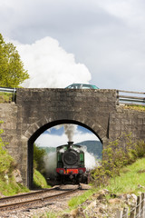 Fototapeta premium pociąg parowy, Strathspey Railway, Highlands, Szkocja