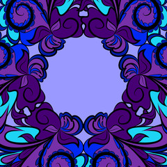 Violet floral frame