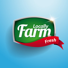 Farm food label, badge or seal