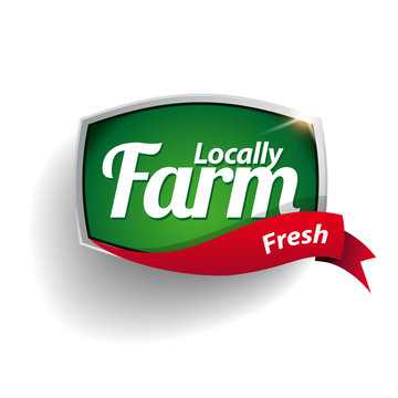 Farm food label, badge or seal