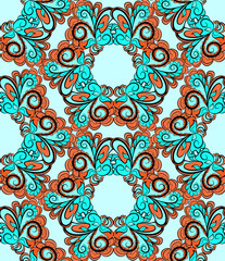 Seamless hexagonal red-cyan pattern