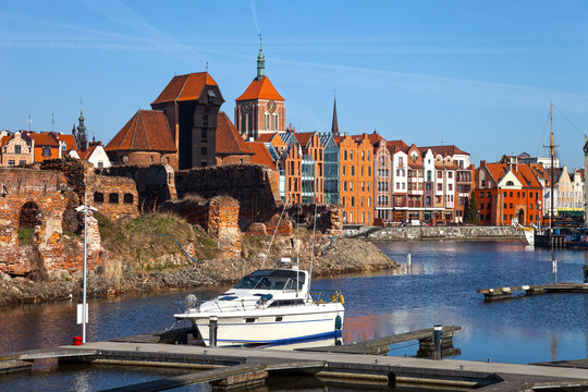 Old Town and Marina in Gdansk, Poland.