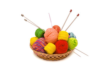 Basket with yarn