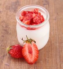 yogurt and strawberry