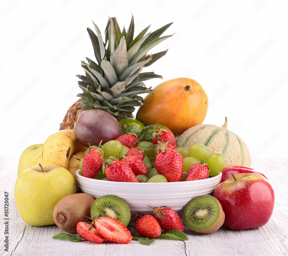 Wall mural assortment of fruits