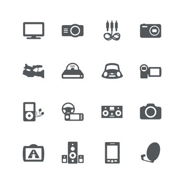 Electronics icons set