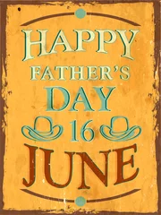 Photo sur Plexiglas Poster vintage Fond vintage de la fête des pères avec texte le 16 juin sur y