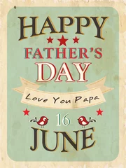 Papier Peint photo Lavable Poster vintage Fond vintage de Happy Fathers Day avec texte le 16 juin sur g