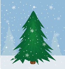 vector christmas tree illustration