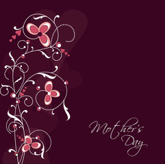 Happy Mothers Day background with floral design.