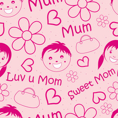 Seamless Patterns for Mothers Day celebration.