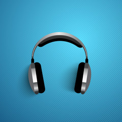 Abstract headphone background, flyer, poster or banner with text