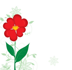 vector heart flowers background