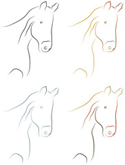 Pferd - Pferdekopf - Logo, zarte linie für einfaches Tattoo