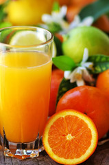 Fototapeta na wymiar Glass of natural orange juice