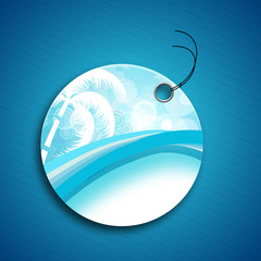 Tag, sticker or label for summer vacations.