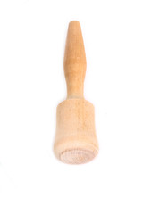 wooden mortar for spice. collage isolated