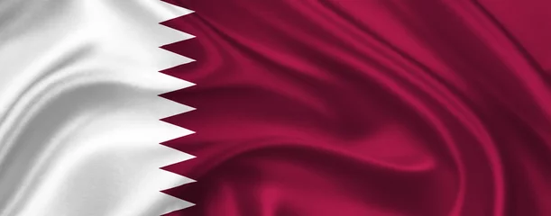 Fotobehang flag of Qatar © bunyos