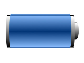 battery of blue color on a white background