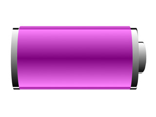 battery of pink color on a white background