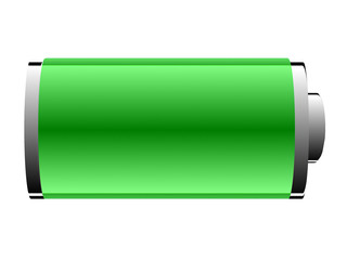 battery of green color on a white background