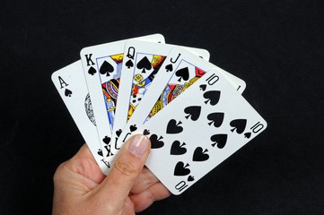 Royal flush poker hand © Arena Photo UK