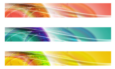 three abstract banner