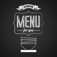 Illustration of a vintage graphic element for menu on blackboard - 51731415