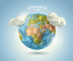 World background in origami style. - 51732257