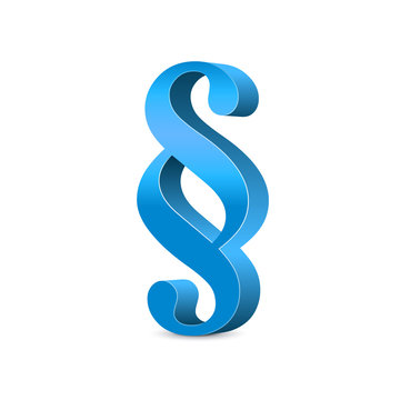 Paragraph &ndash; 3D Paragraphenzeichen in blau