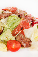 salad with beef and grapefruit