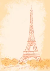 Photo sur Plexiglas Illustration Paris Paris, fond avec la tour Eiffel