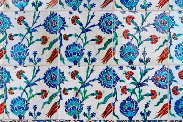 Handmade Traditional Turkish Blue Tile Wall
