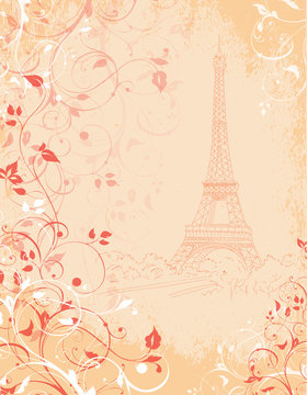 Paris, background with the Eiffel tower