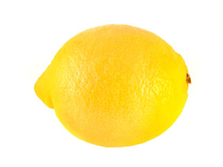 Isolated yellow lemon on a white background.