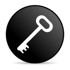 key black circle web glossy icon