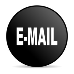 mail black circle web glossy icon