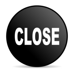 close black circle web glossy icon