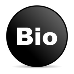 bio black circle web glossy icon