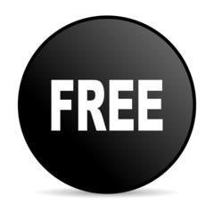 free black circle web glossy icon