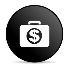 Obraz premium financial black circle web glossy icon