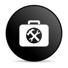 toolkit black circle web glossy icon