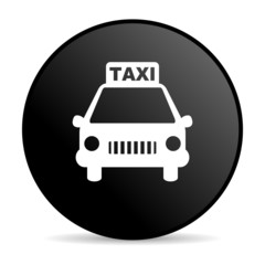 taxi black circle web glossy icon