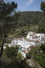 Fototapeta na wymiar Las Ośrodek Aldeas del Acebuchal andaluzyjskie białe miasto Południowa Hiszpania