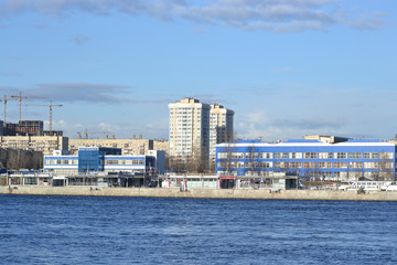 Bank of the river Neva on the outskirts of St. Petersburg
