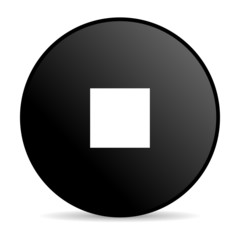 stop black circle web glossy icon