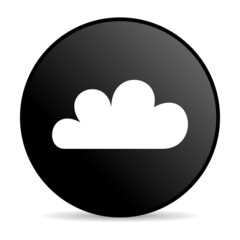 weather forecast black circle web glossy icon
