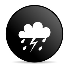 weather forecast black circle web glossy icon