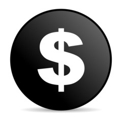 us dollar black circle web glossy icon
